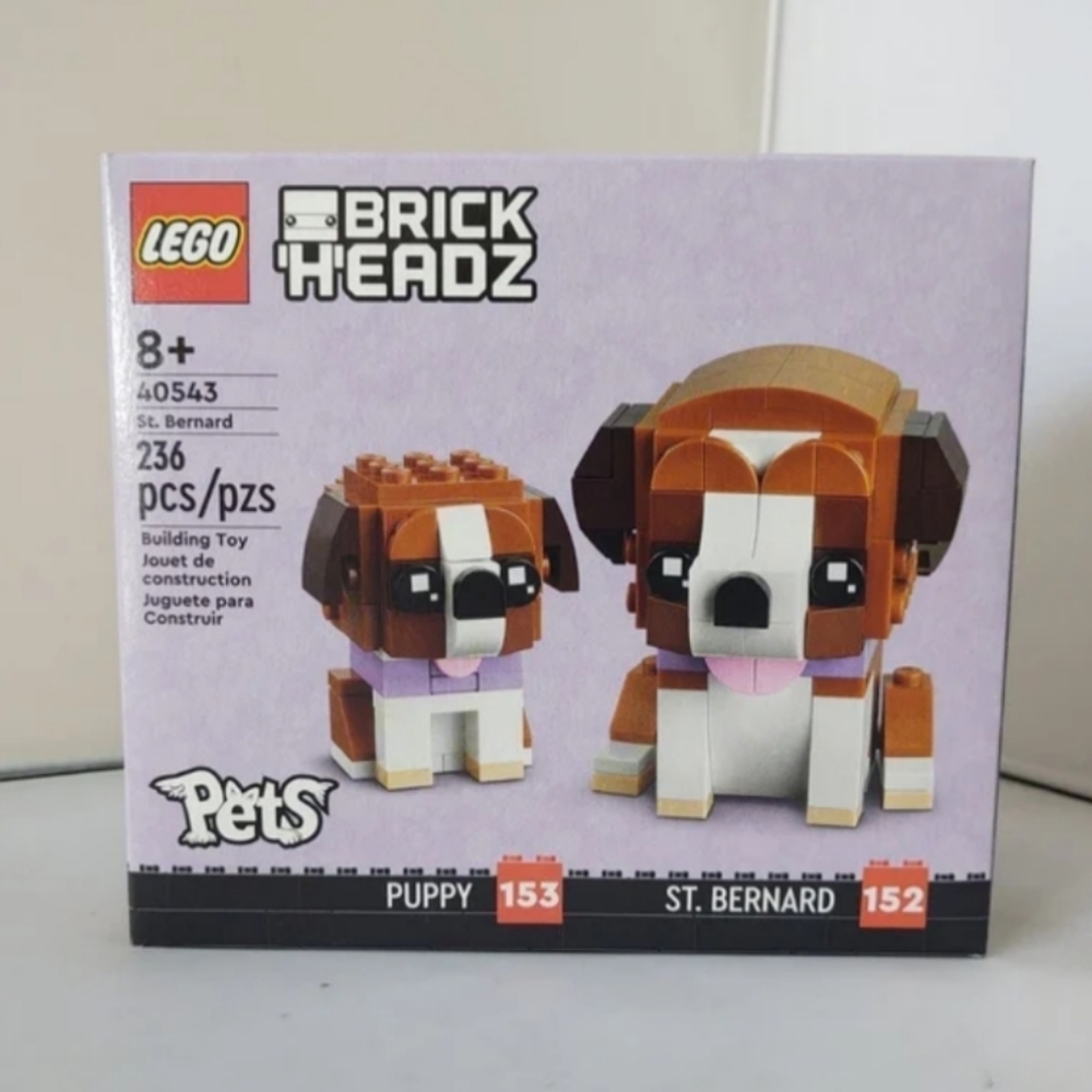 LEGO Brick Headz St. Bernard & Puppy 40543 NWT Building Toy Set